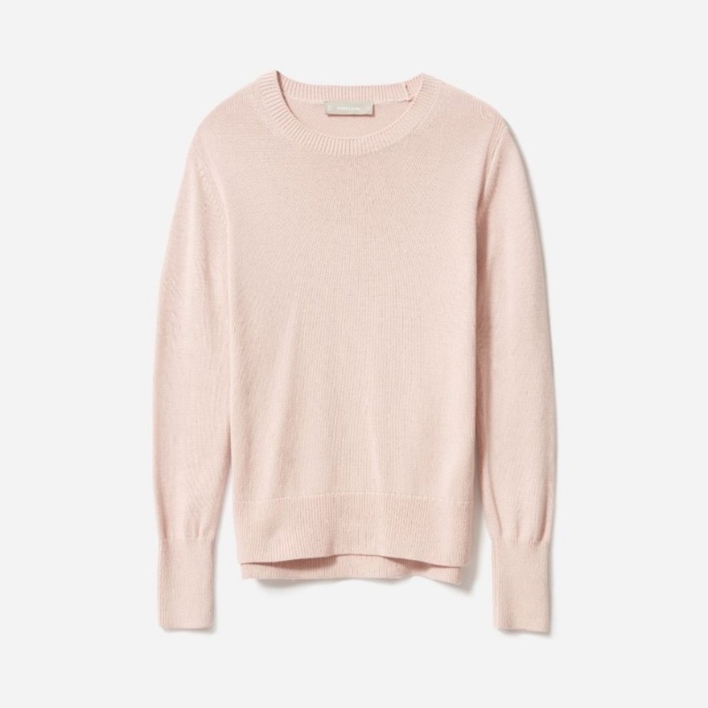 Everlane Soft Cotton Crew Sweater Light Pink